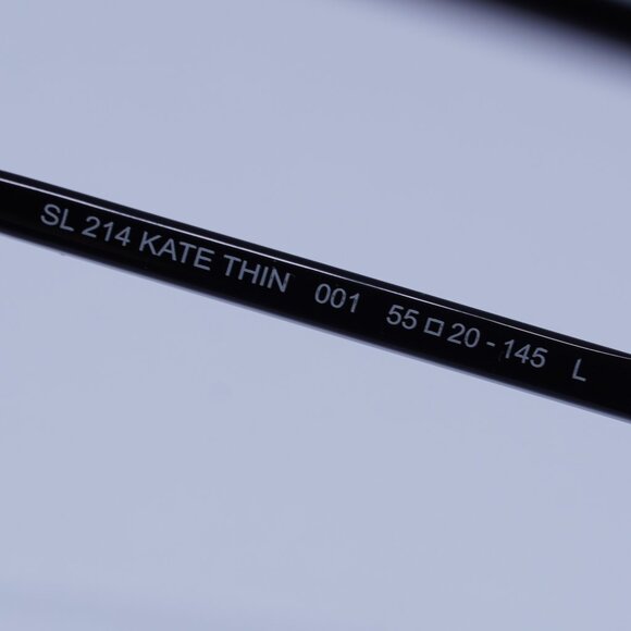Saint Laurent SL 214 KATE THIN 001 Sunglasses Black Cat Eye Frame, Grey Lenses main image 6